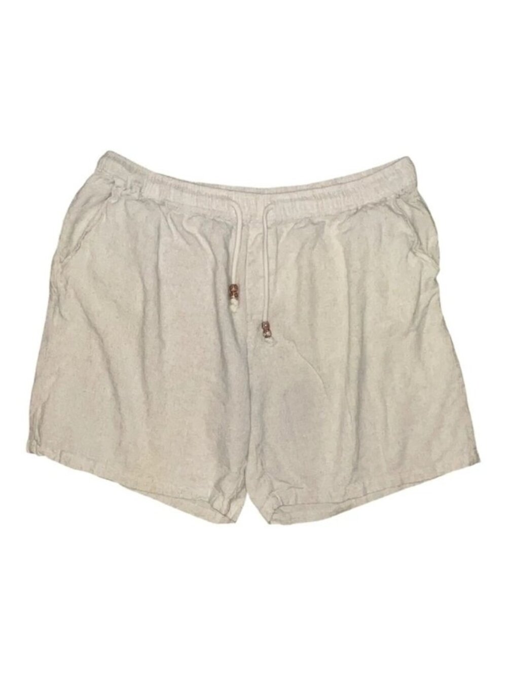 Coofandy Men's Linen Blend Drawstring Shorts Beige Size XXL